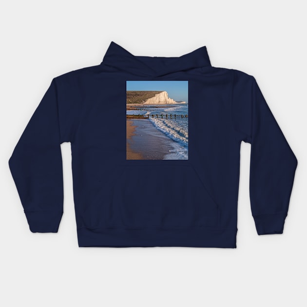 The Seven Sisters from the beach, East Sussex (3) Kids Hoodie by Avalinart